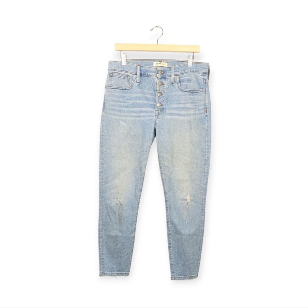 Madewell Asbury Wash 9" High Rise Button Fly Skinny Crop Jeans Size 30